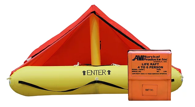 4-Man Life Raft - Marine & Private Aviation-Deluxe Survival Kit - Click Image to Close