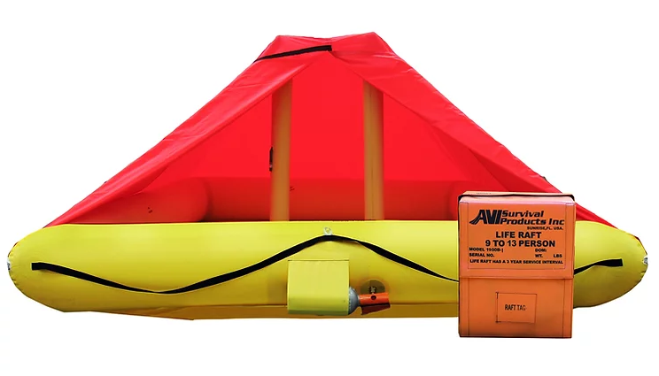 9-Man Life Raft-Marine & Aviation-w/Deluxe Survival Kit - Click Image to Close