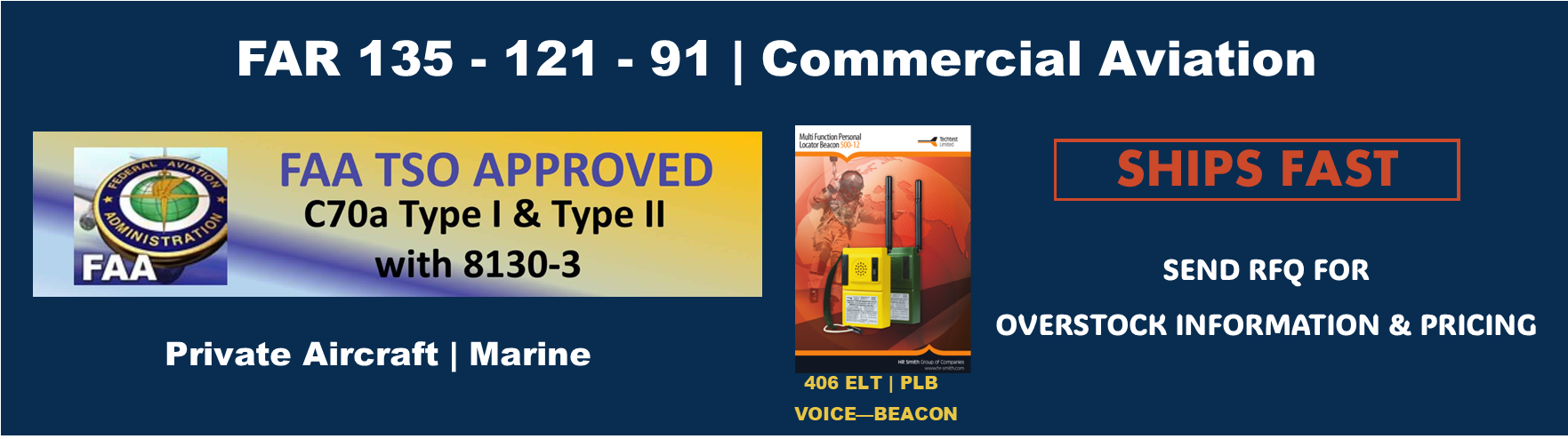 FAR Part 135 121 91 optional 500 12Y ELT 406 Emergency Voice Capable Transmitter Locator Beacon
