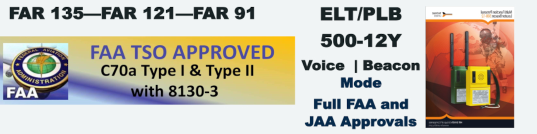 FAR Part 135 121 91 optional 500 12Y ELT 406 Emergency Voice Capable Transmitter Locator Beacon